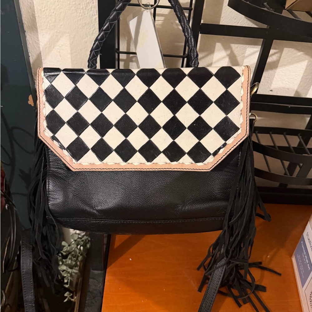 Black and White Checkered Handbag
